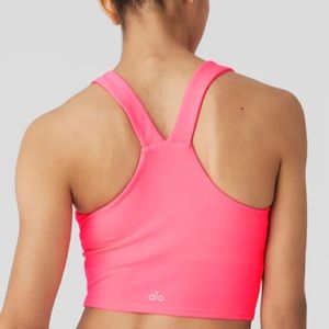 Ladies Women’s Alo Yoga Airbrush Bra Tank Barbie Pink Activewear Size Medium